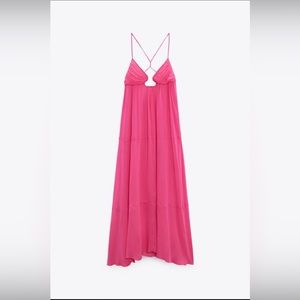 Zara Fuschia Pleated Dress Limited Edition